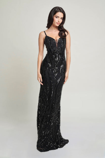ROBE LONGUE À PAILLETTES
