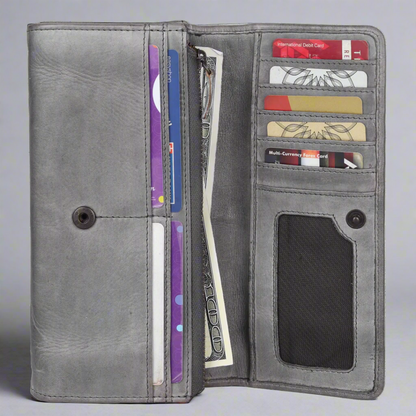 Portefeuille pochette en cuir pour femme MET