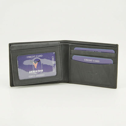 Portefeuille pour homme avec volet latéral gauche et protection RFID