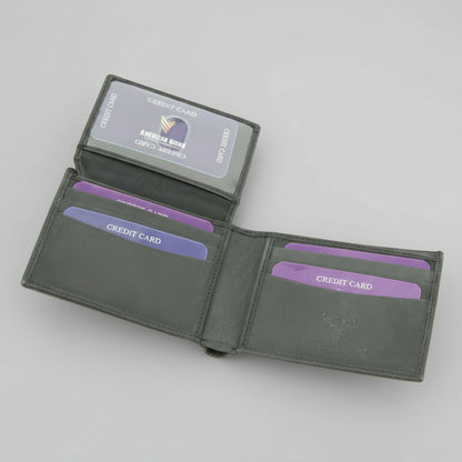 Portefeuille pour homme avec volet latéral gauche et protection RFID