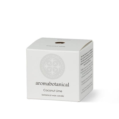 Mini bougie noix de coco et citron vert au parfum tropical rafraîchissant par Aromabotanical