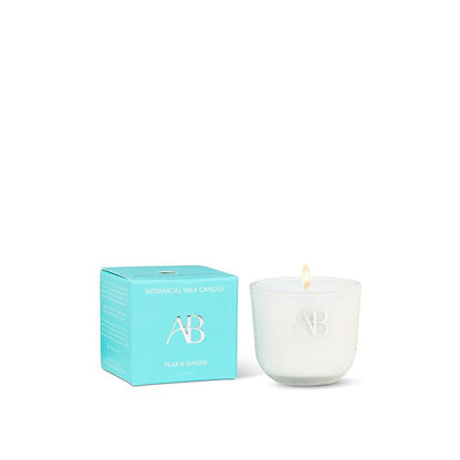 Mini Pear Ginger Scented Candle with Spice & Amber Notes by Aromabotanical