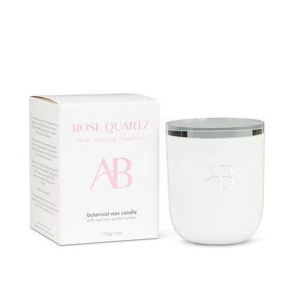 Petite bougie en quartz rose Senteur Santal et Compassion envers soi-même par Aromabotanical