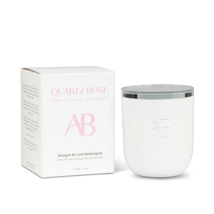 Petite bougie en quartz rose Senteur Santal et Compassion envers soi-même par Aromabotanical