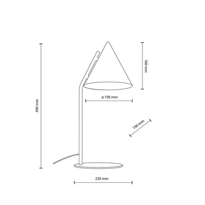 Lampe de chevet CONO noire moderne minimaliste
