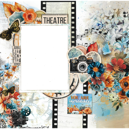 3Quarter Designs Cerulean Score 12x12 Design Paper & Diecuts Set