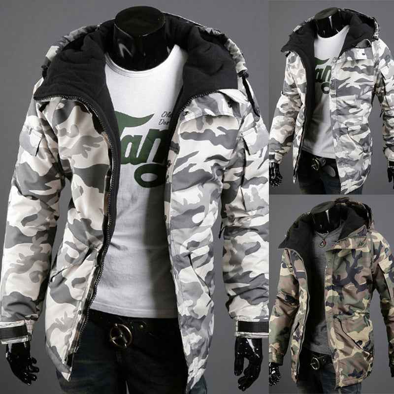 Military Camo Hoodie Jacket – Men's Lightweight British Fashion Outerwear