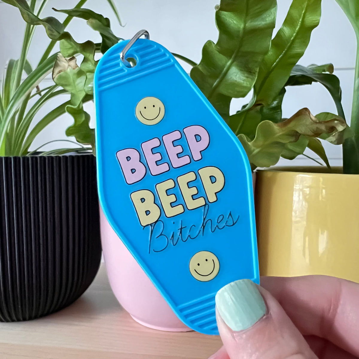 Beep Beep Bitches Motel keychain