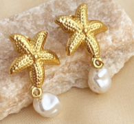 Boucles d'oreilles vintage perle de mer