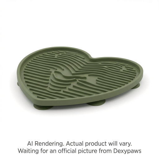 Tapis de léchage enrichissant Armée verte Cœur