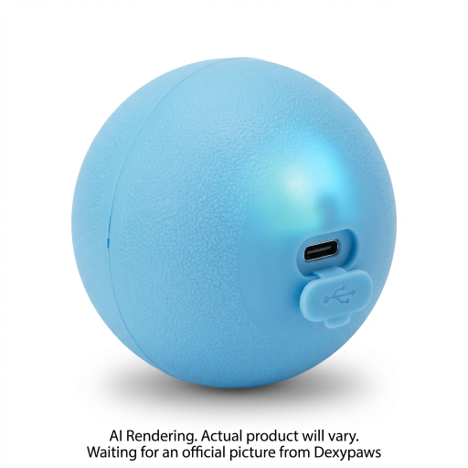 Balle interactive bleu ciel pour chats