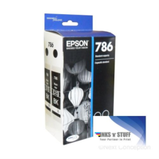 T786120D2 Epson 786 Black Original Ink Cartridges Dual Pack