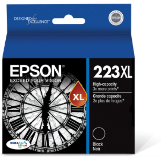Cartouche d'encre noire monochrome originale Epson 223 Durabrite Ultra XL T223XL120