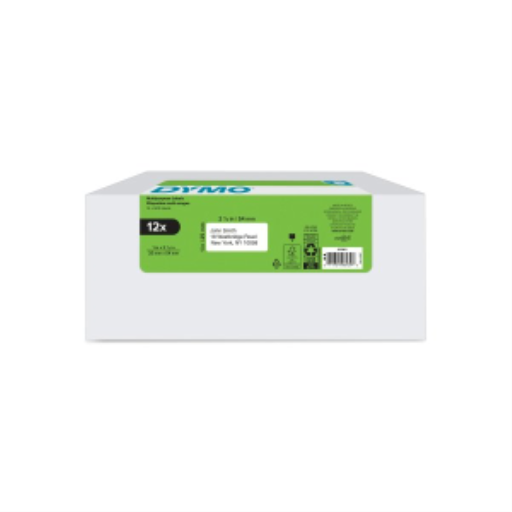 DYMO Authentic LW Multi-Purpose Labels for LabelWriter Label Printers, White, 1" x 2-1/8", 12 rolls of 500 (6000 Total)