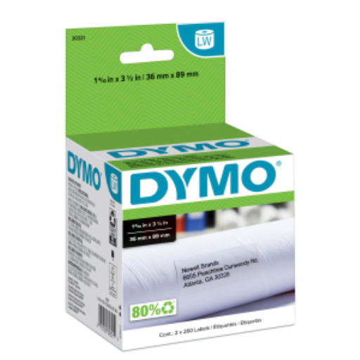 DYMO Authentic LW Large Mailing Address Labels, DYMO Labels for LabelWriter Label Printers, 1-4/10" x 3-1/2", 2 Rolls of 260 (520 Total)