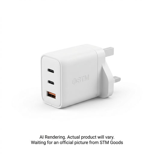 65W Three Port (Usb-C X 2 & Usb-A) Power Adapter (Uk Plug) - White