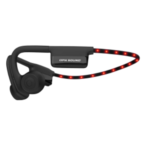 OPN Sound Dashlyte+ Open Ear Headphones with LED Safety Light Strip ? Black (OS4500BL)