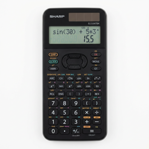 Sharp EL520XTBK Advanced Scientific Calculator – 420 Professional Functions with Direct Algebraic Logic and Dual Power Support