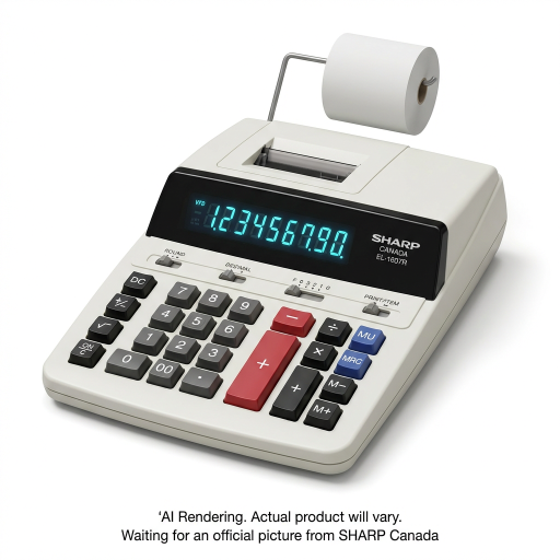 Sharp EL-1607R Heavy-Duty Desktop Printing Calculator – 10-Digit 2-Color Printer