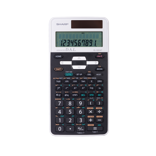 Calculatrice scientifique Sharp EL531XTWH - 273 fonctions, écran LCD 2 lignes 10 chiffres