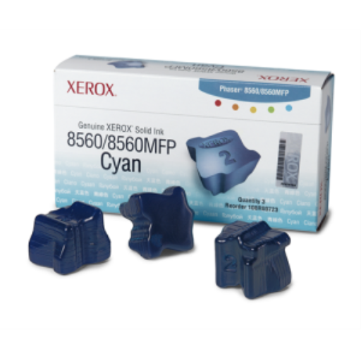 108R00723 Encre solide cyan d'origine Xerox, Phaser 8560/8560MFP (3 bâtonnets)
