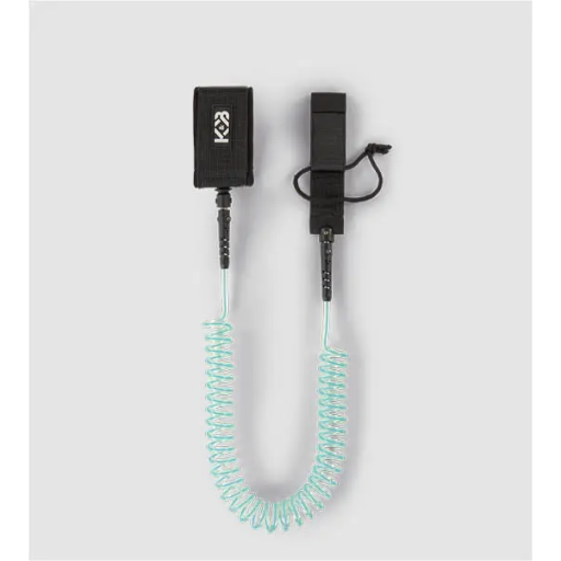 Leash de cheville enroulé K&B Sport pour pagaie - Bleu sarcelle