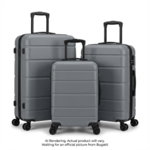 Bugatti 3-Piece Hardside Luggage Set in Grey – Expandable ABS Travel Suite (Carry-on, Medium, Large) (HLG6103BU)