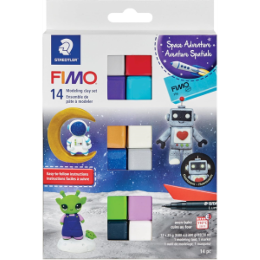 Set Modelling Clay Fimo Soft Galaxy 12 Color Pack, 1 Permanent Marker, 1 Modelling Tool