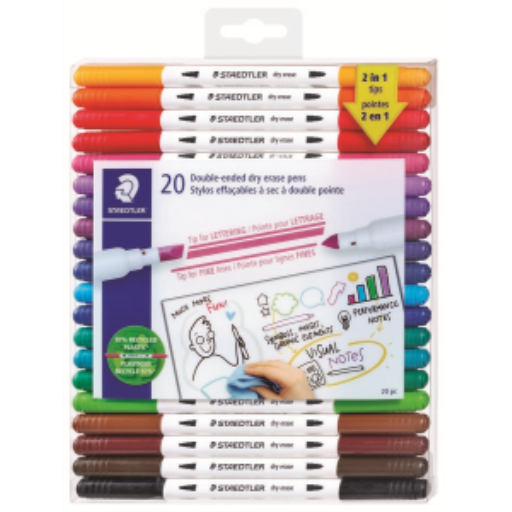 Double-ended dry erasae pens 20pc