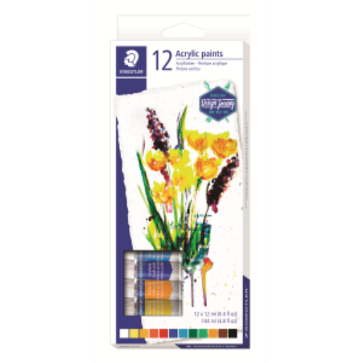 8500-C12-02 STAEDTLER-Mars Limited ACRYLIC PAINT 12ml TUBES