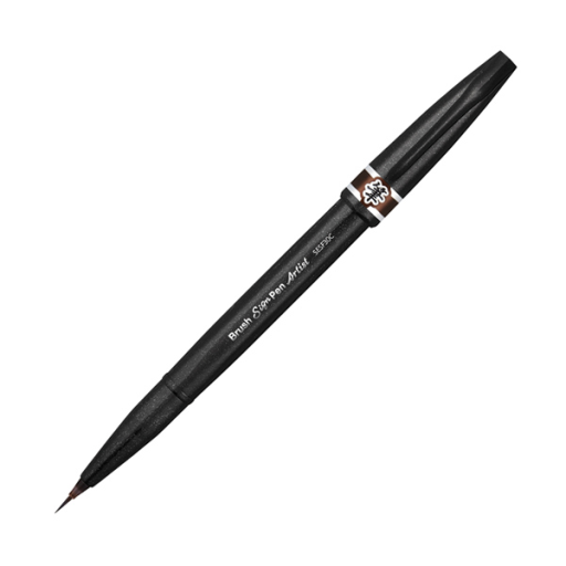 Pentel Arts Brush Sign Pen Artist, Ultra Fine Brush Tip, Brown Ink