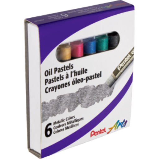 Pentel Arts Metallic Oil Pastels - 6 Colour Set