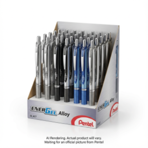 EnerGel Alloy, Metal Gel Roller Pen (0.7mm), Open Stock Display, 24PCS