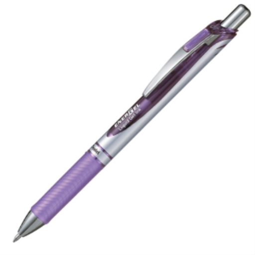 Roller gel rétractable EnerGel, pointe métallique (0,7 mm), encre lilas