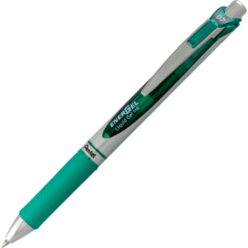 Stylo roller rétractable EnerGel, pointe métal (0,7 mm), encre verte
