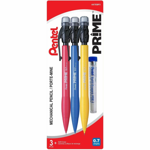 Prime Pencil 0.7mm Set - 3pcs Pencils and Refill Erasers