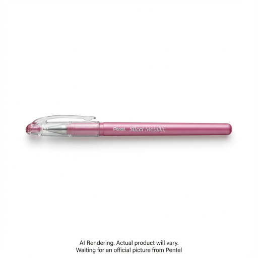 Pentel Arts Slicci Metallic (0.8mm) Needle Tip Med Gel Pen Pink Metallic Ink
