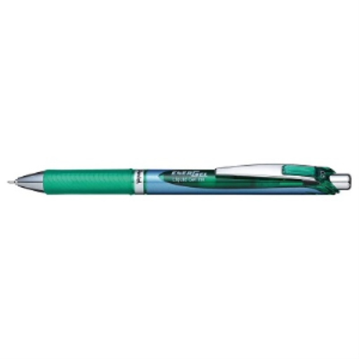 EnerGel Retractable Liquid Gel Pen, (0.5mm) Needle Tip, Green Ink