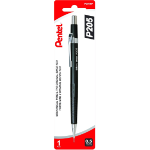 P200 Mechanical Pencil (0.5mm) 1PC Pack, Black Barrel