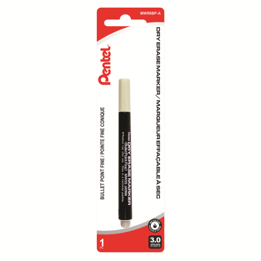 Marqueur effaçable à sec Pentel (3,0 mm), pack de 1, encre noire