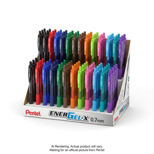 EnerGel-X, (0.7mm), Assorted Twelve Ink Colors, Open Stock Display 144PCS