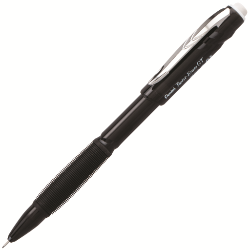 Twist-Erase GT (0.5mm) Retractable 1-Click Mechanical Pencil, Transparent Black Barrel