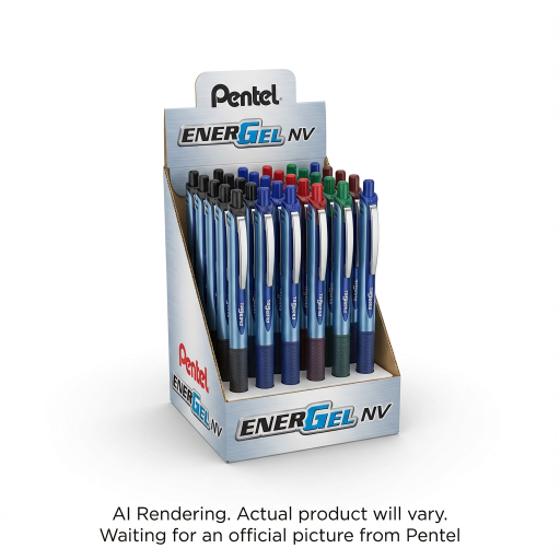 EnerGel Retractable Liquid Gel Pen (0.5mm) Needle Tip, Assorted Open Stock Display, 60PCS