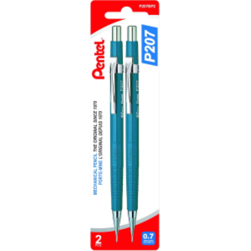 P200 Mechanical Pencil (0.7mm) 2PC Pack, Blue Barrel