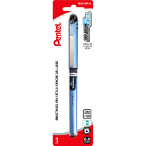 EnerGel Liquid Gel Pen, (0.5mm) Needle Tip, Black Ink, 1PC Pack