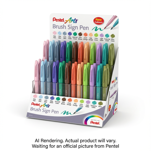 Brush Sign Pen Display Type 2 New Colours, 120PCS