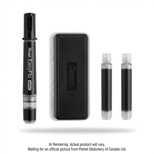 Marqueur pour tableau blanc Pentel EasyFlo, pointe ogive (6,0 mm) + effaceur pour tableau blanc + encre de recharge