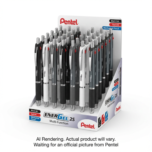 EnerGel 2S Multi-Function 2-Ink + Pencil, (0.5mm) Assorted Open Stock Display, 36PCS