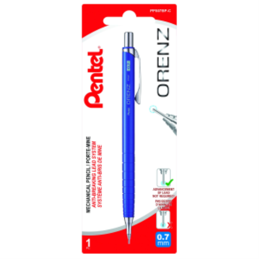 Crayon porte-mines rétractable Orenz (0,7 mm) par 1 pièce, corps bleu