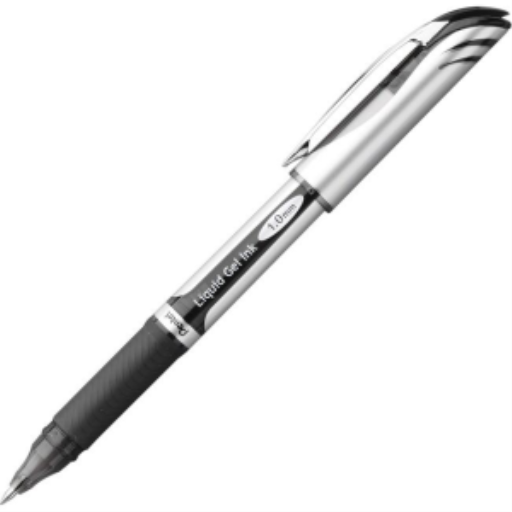EnerGel Retractable Gel Roller, (1.0mm) Metal Tip, Black Ink